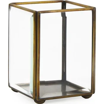 Svícen Čtvercový skleněný svícen Bisel 10cm