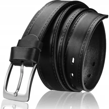 Opasek KOŽENÝ OPASEK Černý pánský pásek STEVENS X6 Q3