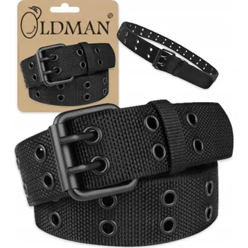 Opasek PÁSEK KALHOT PÁNSKÝ LÁTKOVÝ nylon CASUAL turistický ČERNÝ 110 cm otvory