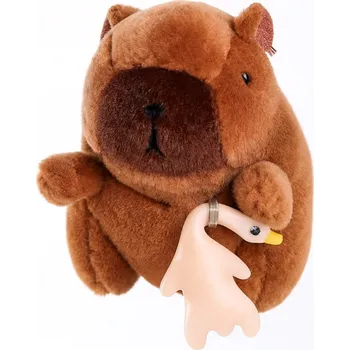 Přívěsek Na Klíče plyšový plyšák KAPYBARA s labutí 13 cm