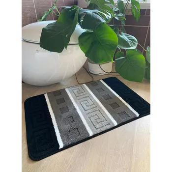 Koupelnová předložka Koupelnová předložka - Pruhy a meandr - standard / 1 ks Barva: šedá, Rozměry: 1 ks (50 x 80 cm)