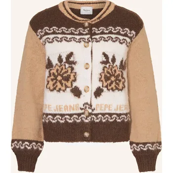 Dámský svetr Pepe Jeans Dámský Pletený Kardigan Centa, světle hnědá /...