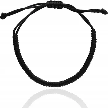 Náramek ČERNÝ NÁRAMEK NA ŠŇŮRCE ČERNÁ ŠŇŮRKOVÁ ZAPLETENÁ KABALA 4 mm