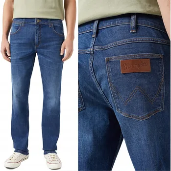 Pánské džíny Wrangler GREENSBORO Winston PÁNSKÉ DŽÍNY ROVNÉHO STŘIHU TMAVĚ MODRÉ W30 L32