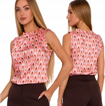 Podprsenka DÁMSKÁ TRIČKO STYLOVÁ SATÉNOVÁ BEZ RUKÁVŮ PAVÍ OKO 40 L