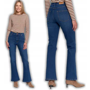 Dámské džíny ZVONOVÉ DŽÍNOVÉ KALHOTY DÁMSKÉ DŽÍNY S ROZŠÍŘENÝMI NOHAVICEMI MÓDNÍ MORAJ M