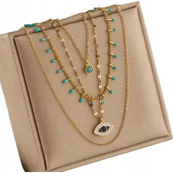 Náhrdelník Pozlacený náhrdelník Ocel 18K Zlatý