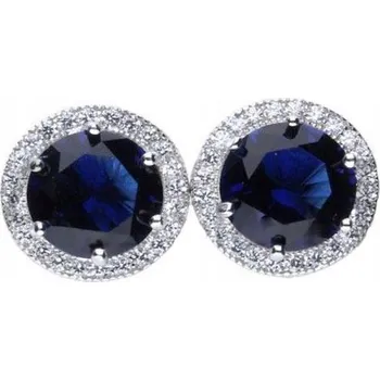Náušnice Stříbrné náušnice 925 elegantní modré 2,37g