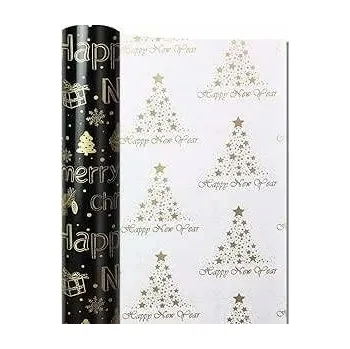 Balící papír Dárkový balicí papír oboustranný vánoční 43 cm x 5 m