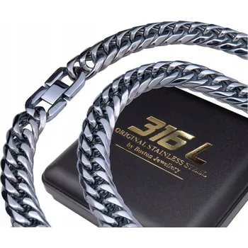 Náramek STŘÍBRNÝ TLUSTÝ ŘETÍZEK PANCERKA + NÁRAMEK SADA