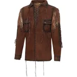 Stars & Stripes Košile kožená Crockett Stars & Stripes, pánská, hnědá 3XL