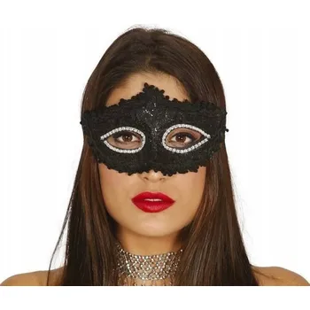 Karnevalová maska Benátská maska na oči Guirca 12908, látková, černá