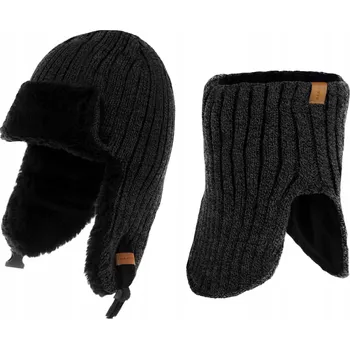 Čepice NANDY Pánská Sada: Čepice Ušanka a Nákrčník Tunel Polar Medvídek Zimní na Zimu