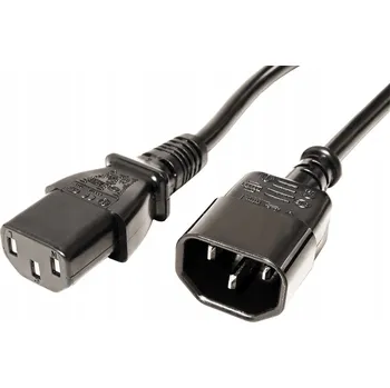 Napájecí kabel ROLINE 19.08.1505 Napájecí kabel černý 0,5 m, C14 konektor (zásuvka) - C13 konektor (zástrčka)