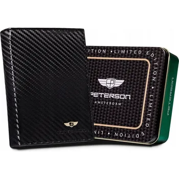 Peněženka Peterson pánská peněženka z pravé kůže černá - muž