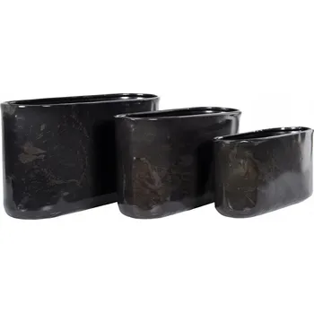 Květináč Květináč kovový černý Skandi.pl 13 cm x 35 x 21,5 cm