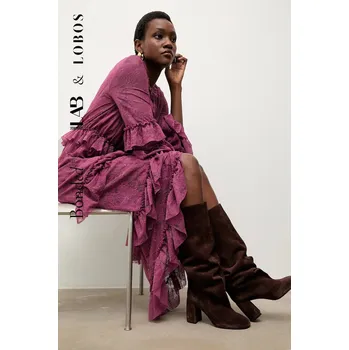 Dámské kozačky Semišové kozačky Bonded by Answear.LAB & LOBOS LT1896-1602-2 hnědá 88X, EUR 37