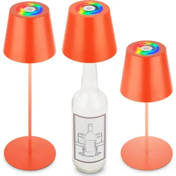 Lampička BRILONER Calida stolní lampička - 2,5W, 200lm, nabíjecí, LED, stmívatelné, RGBW, uchycení na láhev, oranžová 7510012