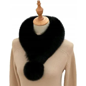 Šála Dámská PUCHOVÁ ŠÁLA hřejivá na zimu, módní zimní ŠÁTEK černý