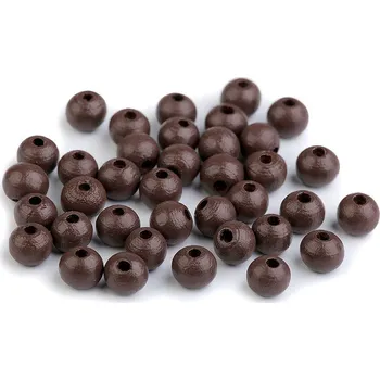 Korálek Dřevěné korálky Ø8 mm - 20g Varianta: 48 hnědá tmavá, Balení: 20 g
