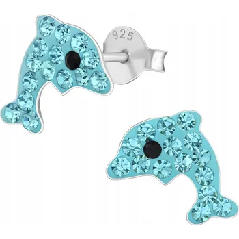 Náušnice STŘÍBRNÉ NÁUŠNICE ŠROUBOVACÍ DELFÍNCI STŘÍBRO 925