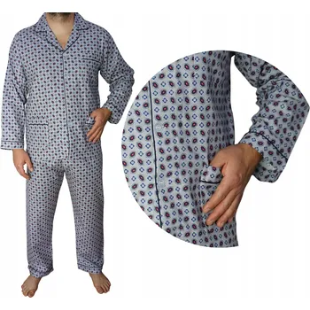 Pánské pyžamo Pánské flanelové pyžamo, rozepínací, bavlněné bavlna Formax 3XL