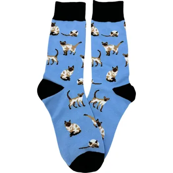 Pánské ponožky Modré ponožky se siamskou kočkou