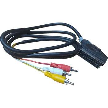Audio kabel KABEL SCART - 3 X CINCH KONEKTOR + PŘEPÍNATELNÝ 1,
