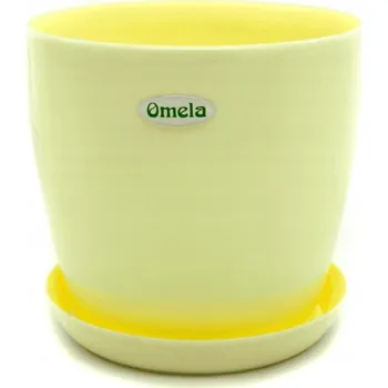 Květináč Květináč plast žlutý Omela 9 cm x 9 x 8 cm