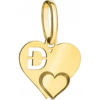 Přívěsek Přívěsek Złocisto zlaté srdce s písmenem