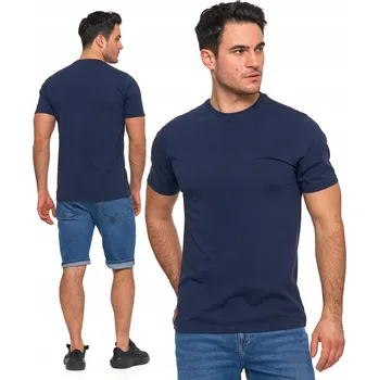 Pánské tričko Pánské Bavlna Tričko rukávem, tmavě modré, PLUS SIZE MORAJ 4XL