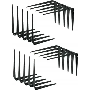 Koupelnový nábytek Černá konzole police 350 x 410 mm podpěra pro nástěnnou polici loft