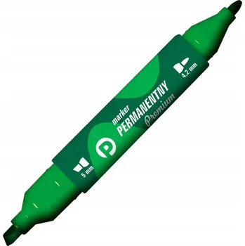 OBOUSTRANNÝ permanentní popisovač Netoxický ZELENÝ kulatý Tetis INTENZIVNÍ