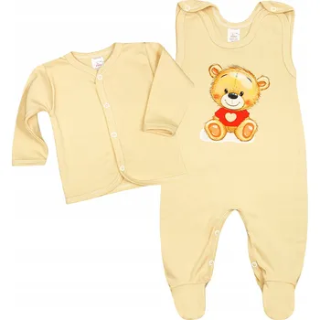 Dupačky Dupačky + kardigan, bio bavlna GOTS, medvídek, béžová, 68 KLEKLE