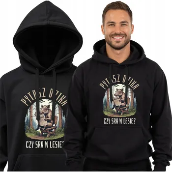 Pánská mikina PÁNSKÁ MIKINA SE VTIPNÝM POTISKEM DÁREK PTÁŠ SE DIVOKÉHO KANČE, KANEC S HUMOREM S