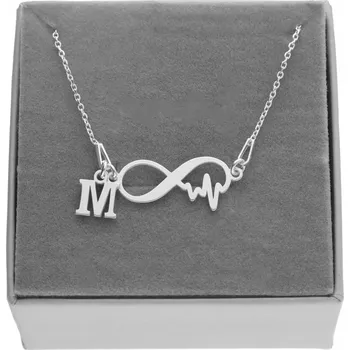 Náhrdelník Stříbrný náhrdelník nekonečno linie života písmeno 50cm STŘÍBRO 925