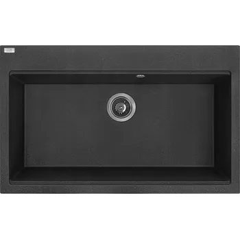 Granitový dřez Jednokomorový granitový dřez Laveo Tau černý