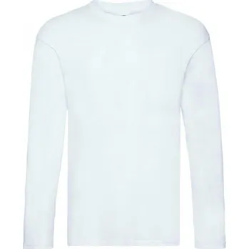 Pánské tričko Tričko pánské s dlouhým rukávem Original Fruit of the Loom Bílé M