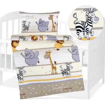 Povlečení Dětské povlečení bavlna Agáta Béžová BX12435 - 90x135 cm, 45x60 cm