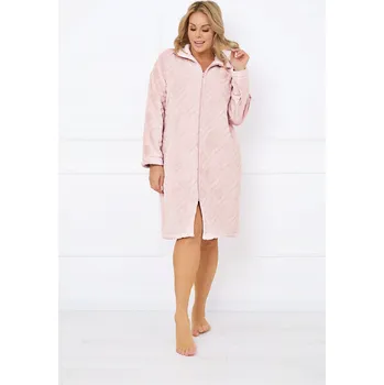 Dámské noční prádlo ITALIAN FASHION ŽUPAN ARENA NA ZIP SVĚTLE RŮŽOVÝ XXL/44