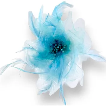 Brož Květina s peříčky Brož Sponka Gumička do vlasů