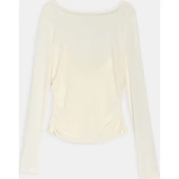 Dámská halenka Sinsay - Halenka s průhledným rukávem - krémová - 751EU-01X - 751EU-01X-XS