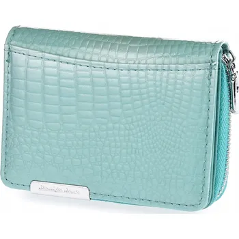 Dámská kožená peněženka malá lakovaná vzor krokodýlí kůže na zip