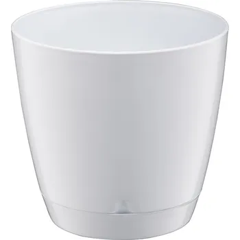 Květináč Květináč plast bílý Verdenia 14 cm x 14 cm x 13 cm