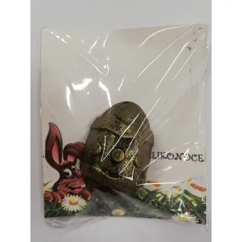 Velikonoční dekorace Kartička VESELÉ VELIKONOCE - vajíčko - mosaz