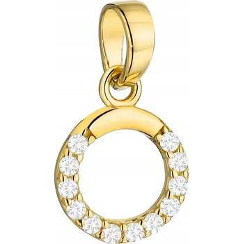Přívěsek ZLATÝ PŘÍVĚSEK PŘÍVĚSEK pr. 585 Ring Kolo s zirkony 14k