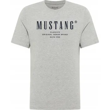 Pánské tričko Tričko Bavlněné MUSTANG Style Alex Šedé Logo M