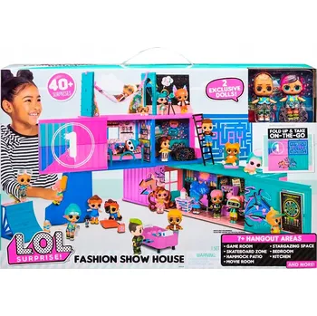Domeček pro panenku Domeček pro panenky L.O.L. Surprise růžový, se 2 panenkami a 40 doplňky