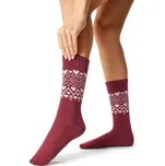 Vlnka Ponožky s ovčí vlnou Merino srdce červená velikost 38-39