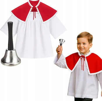 Pláštěnka Komža ministrantská komežka zvonek pláštěnka SET NA BOŽÍ TĚLO vel 122 cm